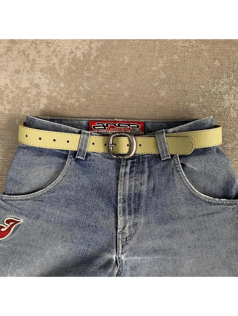 Y2K Blue Multi Leather Belt 39 Inch